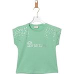 Dıva Parıltılı Crop Tshirt Mint Yeşili - 3 Yaş