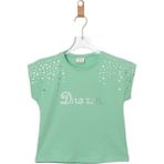 Dıva Parıltılı Crop Tshirt Mint Yeşili - 5 Yaş