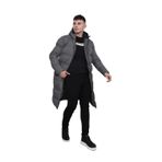 Divadames Erkek Yastıklı Parka Longline Kapüşonlu Kışlık Mont Sıcak ve Rahat Uzun Ceket Kaban, gri, XL