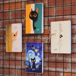 Dival A5 Spiralli Karton Kapak 4'lü Set 2 Kareli 2 Çizgili Ders Programlı Not Okul Defteri - Meow Kedi Ser