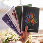 DİVAL A5 Spiralli Karton Kapak 4'lü Set Kareli Ders Programlı Not Okul Defteri - Akademi Serisi