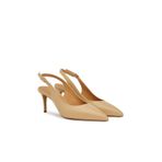 Dıvarese Bej Deri Topuklu Ayakkabı
