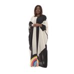 Divatti-etnik desenli bayan kaftan standart büyük beden kimono elbise kadın rahat maksi tunik plaj elbisesi çok renkli uzun abaya (etnic siyah)