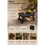 DİVAYS 2 Adet Portatif Katlanır Piknik Kamp Masası 40x50 cm Hafif Dayanıklı Sehpa