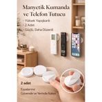 DİVAYS Mıknatıslı Kumanda ve Telefon Tutucu 2’li Set Güçlü Yapışkanlı Organizer