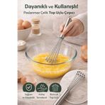 DİVAYS Paslanmaz Çelik Boncuk Top Uçlu Çırpıcı | Yeni Nesil Metal Sos ve Yumurta Karıştırıcı