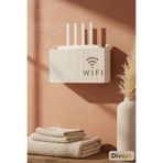 DİVAYS Pleksi Wifi Modem Sigorta Kutusu | Duvar Askılı Minimalist Dekoratif Saklama Organizeri