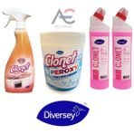Diversey 4'lü Temizlik Paketi 2 Adet Banyo + 1 Adet Mutfak + 1 Adet Beyazlar Için Leke Çıkarıcı