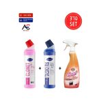 Diversey Clonet 3x750 ml Temizlik Paketi Mutfak + Banyo + Tuvalet Temizleyici