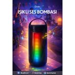 Divex Işıklı Ses Bombası - Bluetooth 5.0 Kablosuz Hoparlör Tws Destekli ve Radyolu Rgb Gece Lambası