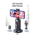 Divex Yapay Zeka Yüz Takipli Sarsıntı Önleyici Telefon Tutucu Uzatılabilir 360° Selfie Çubuğu Tripod