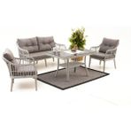 Divona Home Çeşme Modern Rattan Bahçe Balkon Oturma Grubu (2+1+1+M) - Antrasit