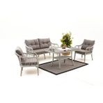 Divona Home Çeşme Rattan Bahçe Oturma Grubu (2+1+1+M)-Antrasit ANTRASİT