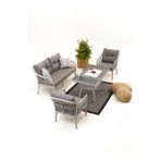 Divona Home Çeşme Rattan Bahçe Oturma Grubu (2+1+1+MASA) - Gri