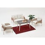 Divona Home Comfort İp Örgü Bahçe Balkon Oturma Grubu (2+1+1+m) Naturel