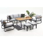Divona Home Culinan Alüminyum Bahçe Oturma Grubu (3+1+1+yüksek Sehpa) - Antrasit