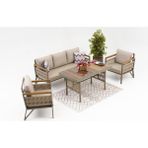 Divona Home Flores Bahçe Balkon Takımı 3+1+1+Masa - Cappuccino - Kahverengi