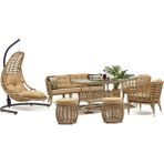 Divona Home Linda Bahçe Balkon Oturma Grubu (3 1 1 Masa 2 Puf) +Salıncak - Cappuccino