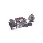 Divona Home Linda Rattan Bahçe Balkon Oturma Grubu (3 1 1 MASA 2 PUF) Salıncak