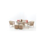 Divona Home Linda Rattan Bahçe Balkon Oturma Grubu (3 +1+1+MASA+2 PUF)