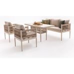 Divona Home Lyon Midi Bahçe Oturma Grubu (3+1+1+M) - Krem