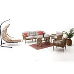 Divona Home Maldiv Bahçe Oturma Grubu (3+1+1+M) Ve Bahçe Salıncağı Krem
