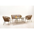 Divona Home Petra Bahçe Oturma Grubu (2+1+1+m) Cappucino