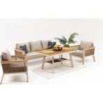 Divona Home Stella Bahçe Oturma Grubu (3+1+1+M) - Bej - Cappuccino