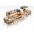 Divona Home Stella Bahçe Oturma Grubu (3+1+1+m) cappucino renk