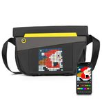 Divoom Pixoo Slingbag-V Omuz Çantası, LED Özelleştirilebilir Animasyon Ekranı ve Uygulama Kontrolü, Siyah, Tek Boyut, Siyah/beyaz, One Size, Gündelik