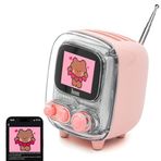 Divoom Tiivoo-2 FM Radyolu Retro Bluetooth Hoparlör, Pixel Art Taşınabilir Mini Sevimli Kablosuz Küçük Hoparlör, Vintage Dekor Parti Ofis Masası Ev Yatak Odası Mutfak için Uygun, Kadın Erkek