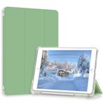 Divufus iPad Pro 9.7 2016 (Eski Model) için Kılıf, Hafif İnce Otomatik Uyku/Uyanma Trifold Stand Akıllı Kapak, Yumuşak TPU Buzlu Yarı Saydam Arka Kalem Tutucu Kılıf, iPad Pro 9.7 inç için, Maç Yeşili