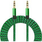 Diwu Aux Stereo 3.5 mm Yeşil Data Ses Örgü Kablo