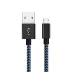 Diwu Micro USB Örgülü Yüksek Hızlı Mavi Şarj Kablosu