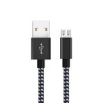 Diwu Micro USB Örgülü Yüksek Hızlı Siyah Şarj Kablosu