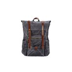 Diwu Retro Mumlu Kanvas Deri Büyük Outdoor Sırt Çantası (gri)