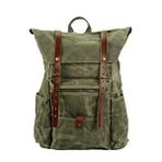 Diwu Retro Mumlu Kanvas Deri Büyük Outdoor Sırt Çantası (yeşil)