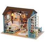 DIY Minyatür Dollhouse Kiti Mobilya LED Işıkları ile Gerçekçi Mini 3D Ahşap Ev Odası Zanaat Noel Doğum Günü Hediyesi