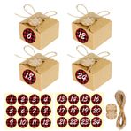DIY Noel Takvimi 24 Boş Kutu | Boş Noel Geri Sayım Hediye Kutuları, 24 Günlük Takvim Geri Sayımı,İkram, Küçük Süs, Hediyelerle Doldurulacak 24 Boş Advent Takvimi Kutusu Gusengo