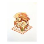 DIY Sevimli Tavşan Fırını Tasarlama 2Yaprak 94Adet 3D Diorama İzometrik Sticker Seti/Etiket/Çıkartma