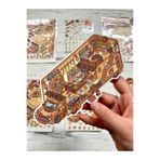 DIY Shiba Inu Atıştırmalık Karavanı 3D Diorama İzometrik Sticker Set/99 Adet Sticker+Karavan Kartonu