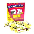 Dıy Toy Eğlenceli Zıt Kavramlar 60 Parça Çift Taraflı Puzzle