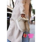 diya shoes KADIN BEJ SÜET İÇİ KÜRKLÜ KALIN TABAN BİLEKTE KISA KADIN BOT & BOOTİE