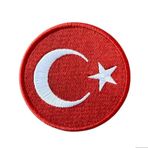 Diyar-ı Fırsat Aplike Ütü İle Yapışan Türk Bayrağı Yuvarlak Büyük Arma 5 cm