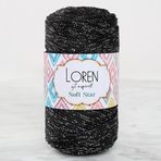 Diyar-ı Fırsat Loren Soft Star Makrome İpi Gümüş Simli Siyah RM10