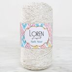 Diyar-ı Fırsat Loren Soft Star Makrome İpi Sarı Simli Krem RM103