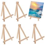 DIYEAH 6 Adet Moso bambu tripod boyama için şövale standı çizim şövaleleri boyama için küçük şövale iş teşhir standı sergilemek için mini şövale mini tuval standı doğal moso bambu Haki