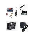 Diyotlab Kuluçka Makinesi Seti, Dijital Termostat, Nem Ölçer Higrometre, 12V DC Fan, Adaptör