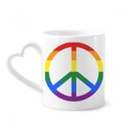 Dıythinker 12 oz Gökkuşağı Eşcinsel Savaş Karşıtı Lgbt Çömlekçilik Seramik Kalp Saplı Kupa