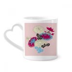 Dıythinker 12 oz Tablo Japon Kültürü Pembe Çömlekçilik Seramik Kalp Saplı Kupa